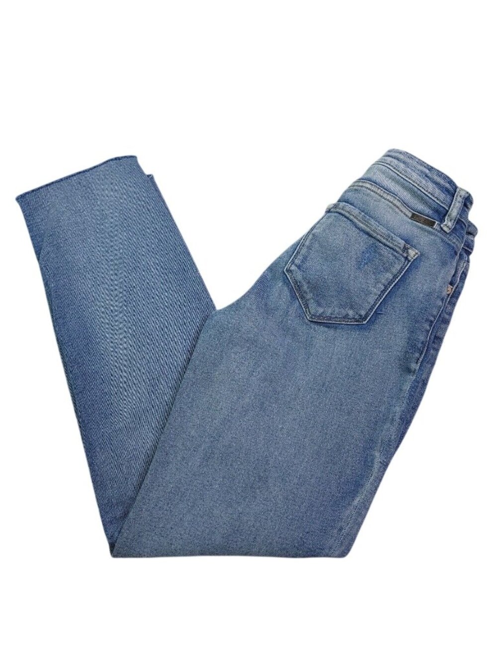 KanCan Womens Straight-Leg Jeans 5 Mid Rise Distressed Frayed Hem Ripped Knees